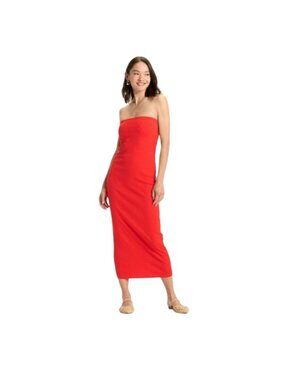 A New Day Women's Sleeveless Red Maxi Tube Dress X-Large